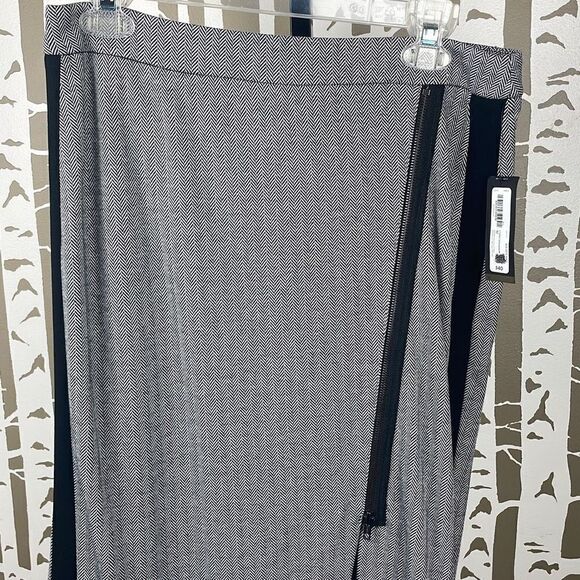 Worthington Light Grey Herringbone Stretch Jersey Knit Pencil Skirt NEW sz 12 - Picture 3 of 8